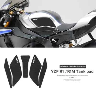 Non-slip Side Rubber Sticker Fuel Tank Pad For Yamaha YZF R1 R1M YZFR1 2020 2021 - Image 1 of 4