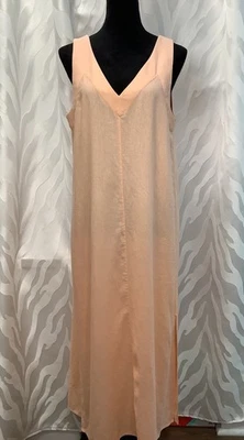 NWT DKNY Women’s Peach Linen Blend Shift Maxi  Dress Size M - Image 1 of 4