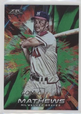 2018 Topps Fire Green /199 Eddie Mathews #83 HOF - Image 1 of 2