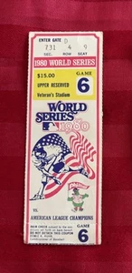 1980 WORLD SERIES GAME 6 TICKET CLINCHER! PHILLIES 1ST WORLD CHAMPIONSHIP! - Picture 1 of 2
