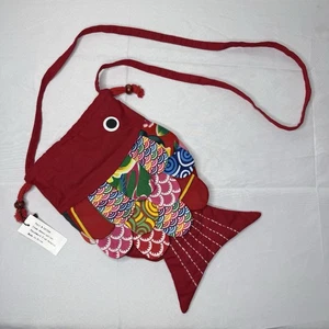 New Patchwork Multicolor Fish Handbag Twee Novelty Purse Beach Vacation Purse - Picture 1 of 10