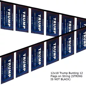 Trump For President 2016 Make America Great 12x18 Bunting Flag Banner (12 Flags) - Picture 1 of 2
