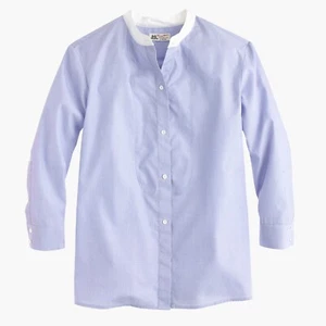 THOMAS MASON FOR J.CREW Talla 0 Camisa Grande Sin Cuello Azul Peri B3572 $138 - Imagen 1 de 13