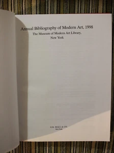 Annual Bibliography of Modern Art, 1998 : Museum of Modern Art Library, New York - Bild 1 von 5
