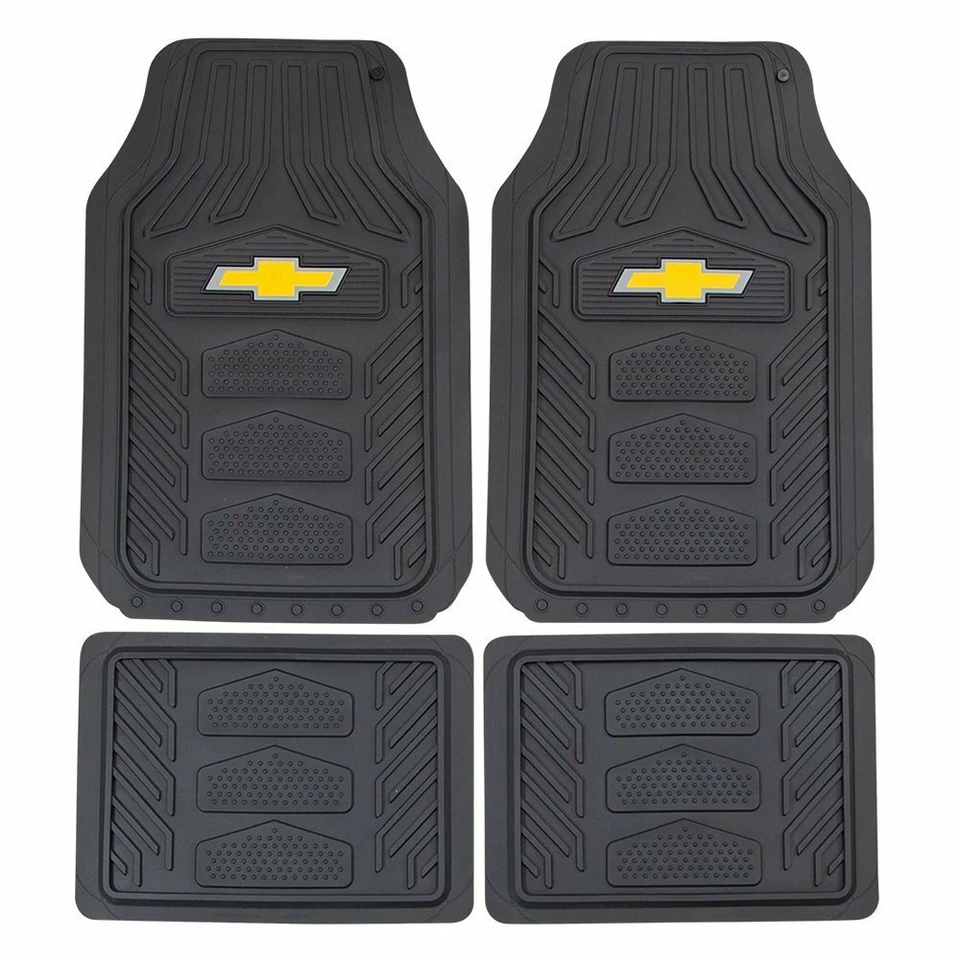 Alfombrillas de goma negras para todo tipo de clima Chevy Weatherpro para auto camioneta SUV Foto 1 de 4