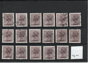 GB - Machin Definitives (MF040) - Valor 20p - 17 copias - Cancelaciones finas - Imagen 1 de 1