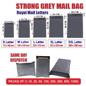 BOLSAS DE CORREO GRISES FUERTES POLI POSTAL FRANQUEO AUTO SELLADO EMBALAJE ENVÍO - Imagen 1 de 10