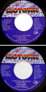 WONDER STEVIE *VG* "I JUST CALLED 2 SAY I LUV U (LP & INSTRU) 1984 US MOTOWN 45 - Imagen 1 de 1