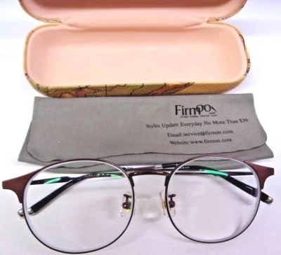 Firm GD-1608 51x17-142 COL.07 Eye Glasses Full Brown/Black With Vintage Map Case - Image 1 of 4