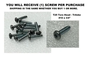 (1 pieza) 1517699 OEM Shop Vac TORNILLO 10 x 3/4" TRILOBE T25 Torx repuesto - Imagen 1 de 10
