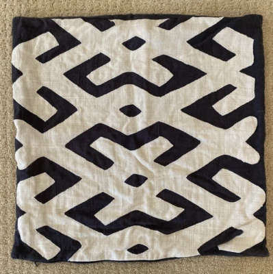 SURYA Decorative Pillow Cover 20" Black Tan Linen Modern - Image 1 of 4