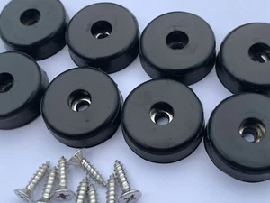 1" DIA Cutting Board Rubber Bumpers LOW PROFILE Silicone Black Clear Stainless - Picture 1 of 53