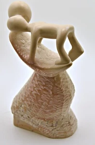 Hand Carved Soapstone Abstract Sculpture Figurine Mother Child 9" Handmade - Picture 1 of 7