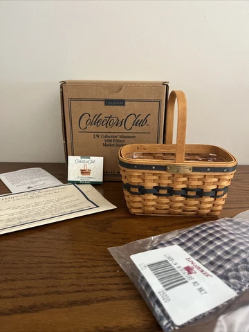 Longaberger JW Collectors Club 1996 Miniature Market Basket Combo Charter Member Cover