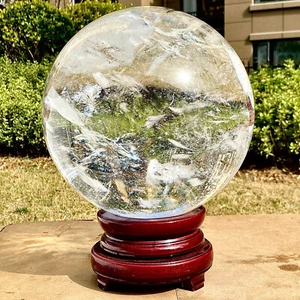 46.53LB Clear melting Quartz sphere Quartz White Crystal ball Healing - Picture 1 of 14