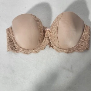 34C Victorias Secret Womens Nude Underwire Padded Multiway Demi Bra - Picture 1 of 6