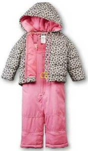 Girls Snowsuit Winter Jacket & Pants Pink Gray Toddler $80-sz 24 months - Picture 1 of 12