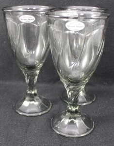 Noritake Crystal Sweet Swirl Gray Set of 3 Wine Glasses - Picture 1 of 5