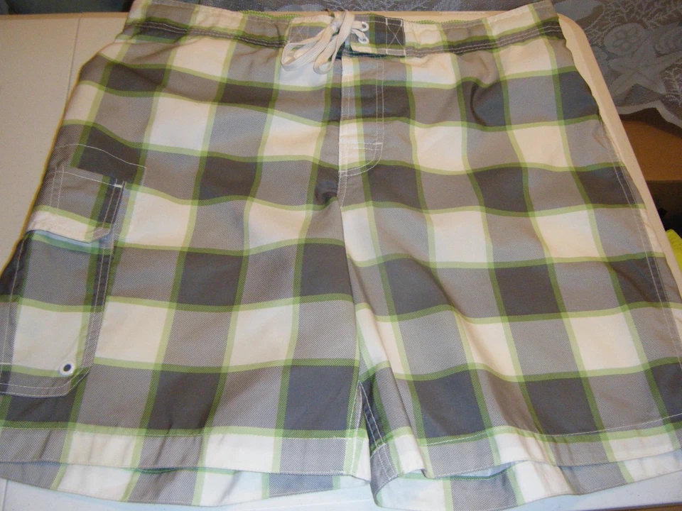 PARA HOMBRES MERANO VERDE BRILLANTE BLANCO GRIS CUADROS Foto 1 de 2