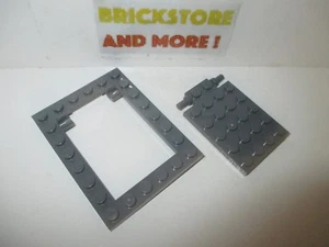 Lego - Platte modifiziert 6x8 Falle Türrahmen 92099 & 92107 dunkel bläulich grau/grau - Bild 1 von 1