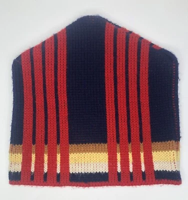 Vintage 1960's Mod Snow hat Toboggan ski knit winter beanie blue red yellow tan - Image 1 of 4