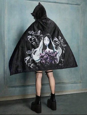 Tim Burtons CORPSE BRIDE Blanket HOODIE Plush HOODED Cape Travel Soft - Image 1 of 4