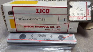 Riel guía lineal de alta resistencia IKO 4"" de 13/16"" de ancho. LWH20R103BHS2 - Imagen 1 de 8