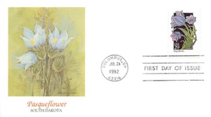 FDOI Wildflowers TENNESSEE - Rue Anemone, South Dakota - Pasqueflower, 1992 - Imagen 1 de 4
