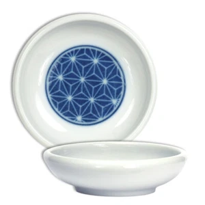 SET of 2 Japanese 3.25"D Soy Sauce Wasabi Dipping Dishes Asanoha Made in Japan - Picture 1 of 1