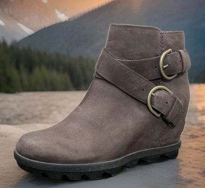 Botas femininas Sorel Joan of Arctic wedge 2 tamanho 7 usadas NL3761 205 - Imagem 1 de 4