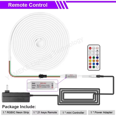 Neon Strip Lights 12V Dream Color Rainbow Waterproof RGB Flexible Lamp Tape Tuya - Image 1 of 4