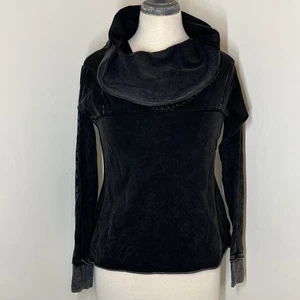 Free People Movement Long Sleeve Cowel Neck Sweater Top Medium Gray Thumbhole - Picture 1 of 7