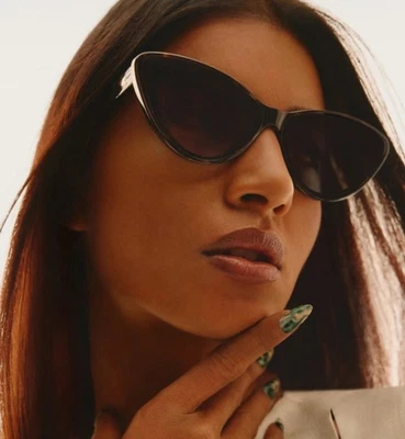 Óculos de sol Quay Australia TEMPTED neutro tartaruga/lente marrom olho de gato Sunnies - Imagem 1 de 4