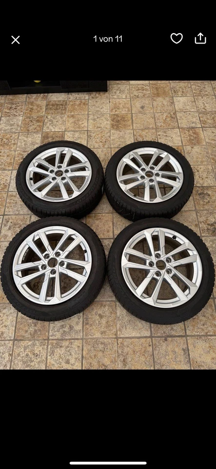 Kompletträder Winterreifen Pirelli 205/50 R17 + Audi Felgen - Bild 1 von 4