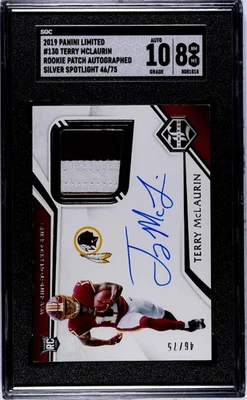 2019 Limited Terry Mclaurin #130 RPA /75 Silver Spotlight  Auto 10 - Image 1 of 2