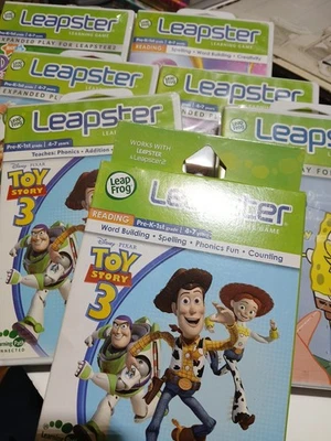7x NEW SEALED Leapfrog Leapster GAMES SpongeBob TOY STORY 3 Dora Tangled & More  - Image 1 of 4