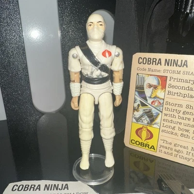 G.I. Joe Storm Shadow V1 Completo + 2 Tarjetas de Archivo Sello! Vintage 1984 Foto 1 de 4