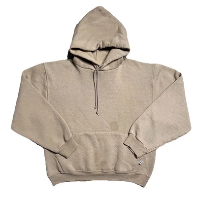 Sudadera con capucha deportiva Russell en blanco vintage tostada para hombre pequeña Foto 1 de 4