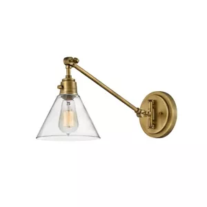 Hinkley Lighting Arti 1 Light Wall Sconce, Heritage Brass/Clear - 3690HB-CL - Picture 1 of 1