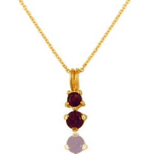 Genuine Amethyst Yellow Gold Plated Pendent Necklace Wedding Gift For Daughter - Picture 1 of 5