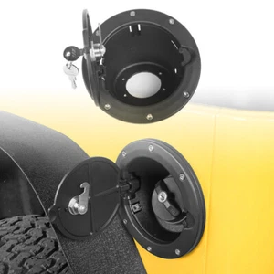 Locking Door Gas Cap Tank Fuel Filler Hatch Cover For 1997-2006 Jeep Wrangler TJ - Foto 1 di 12