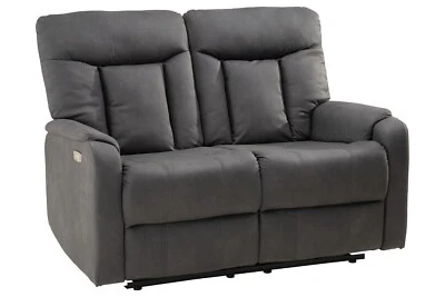 Sofa 2-Sitzer Couch 1-motorig Relaxfunktion elektrisch Anthrazit Mikrofaser - Bild 1 von 4