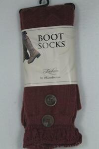 Mirabeau Boot Socks 'Burgundy' Color With Burgundy Lace Size 7-10 New With Tag's