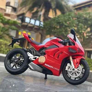 1/12 Ducati Panigale V4S Racing Cross-country Motorcycle Alloy Toy Kids Gift - Picture 1 of 2