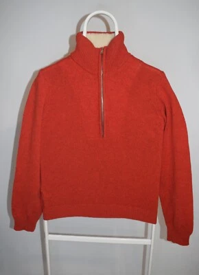 Prada Red Tab 1/2 Zip Wool Sweater Dyed Ship Fur In Collar Men's Size S - Image 1 of 4