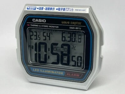 NEW CASIO DQD-851J-8JF Radio Wave Alarm Clock Silver Digital Japan - Image 1 of 4