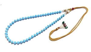 16"inch Adjustable Necklace Turquoise Quartz Muskmelon Carved 6-7mm Beads - Picture 1 of 8