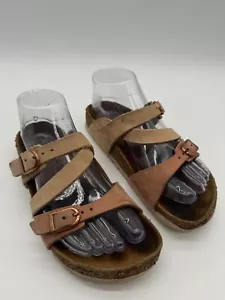 Birkenstock Tobacco Franca Sandal Womens Size 37 EU Brown Leather Cork Sole - Picture 1 of 19
