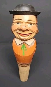 Tapón/corcho de botella de madera pintado a mano tallado a mano ANRI raro de colección 5" de alto - Imagen 1 de 8
