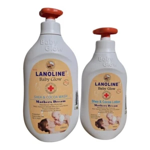 Lanoline Baby Glow Shea & Cocoa Wash 1000ml, Lotion 600ml Day 1 To 15yrs - Picture 1 of 5